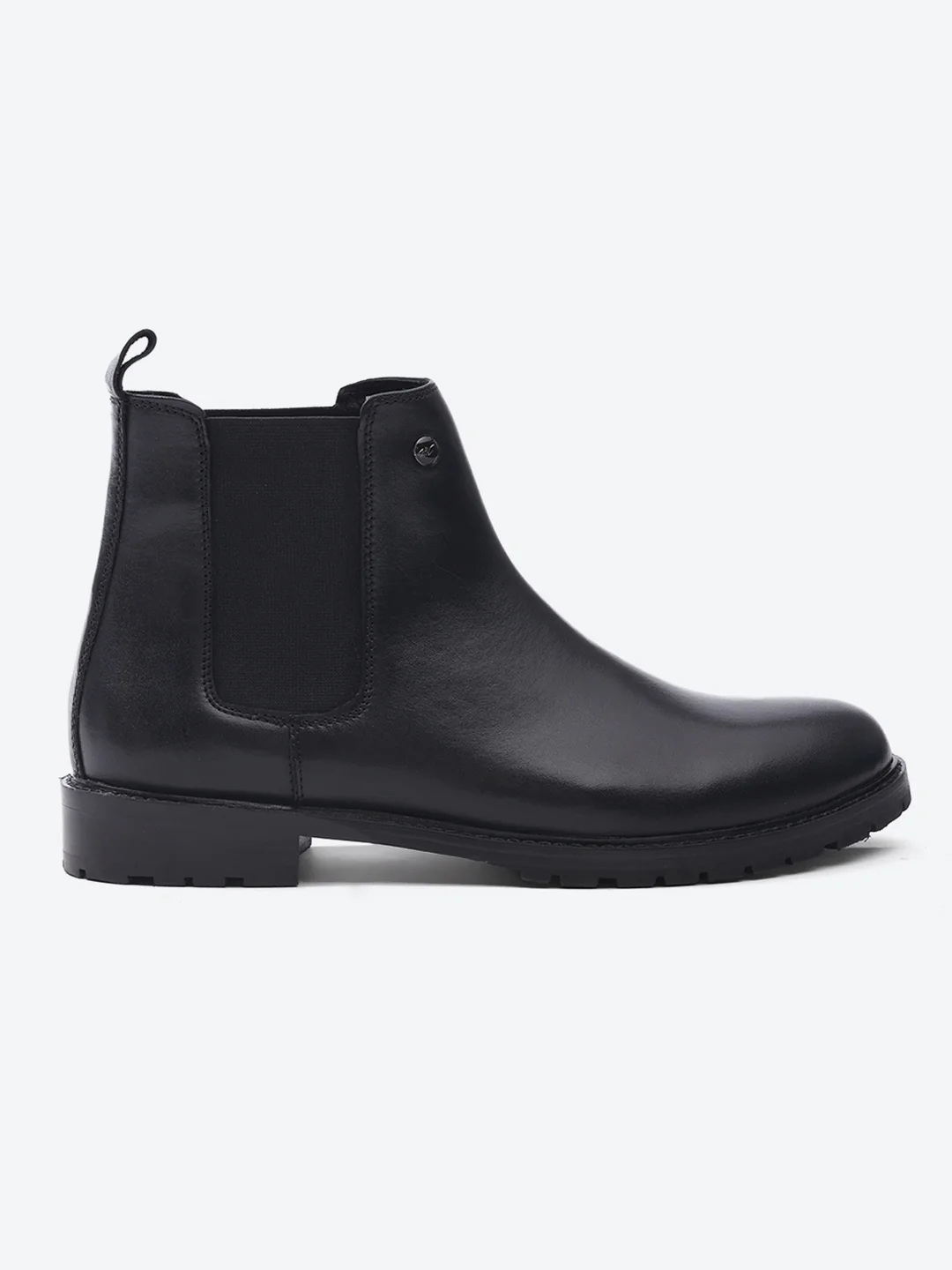 Men Black Slip on Leather Chelsea Boots - Image 5