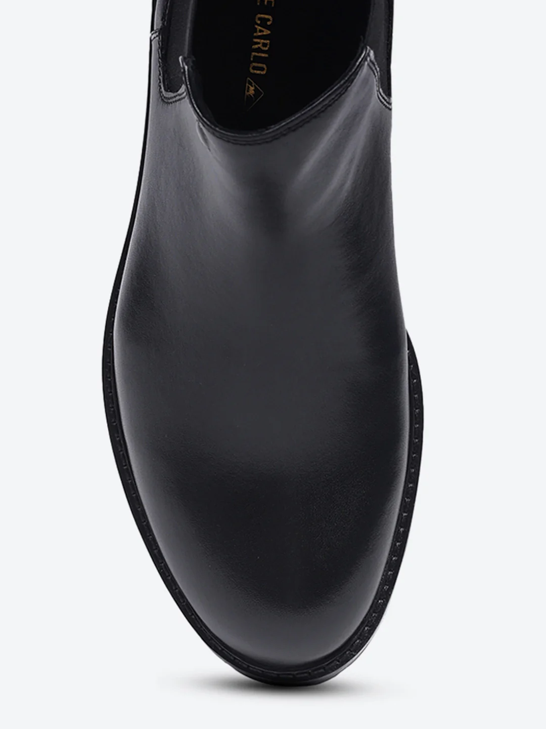 Men Black Slip on Leather Chelsea Boots - Image 8