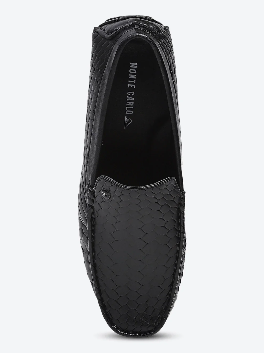 Men Black Slip on Microfibre Loafers - Image 5