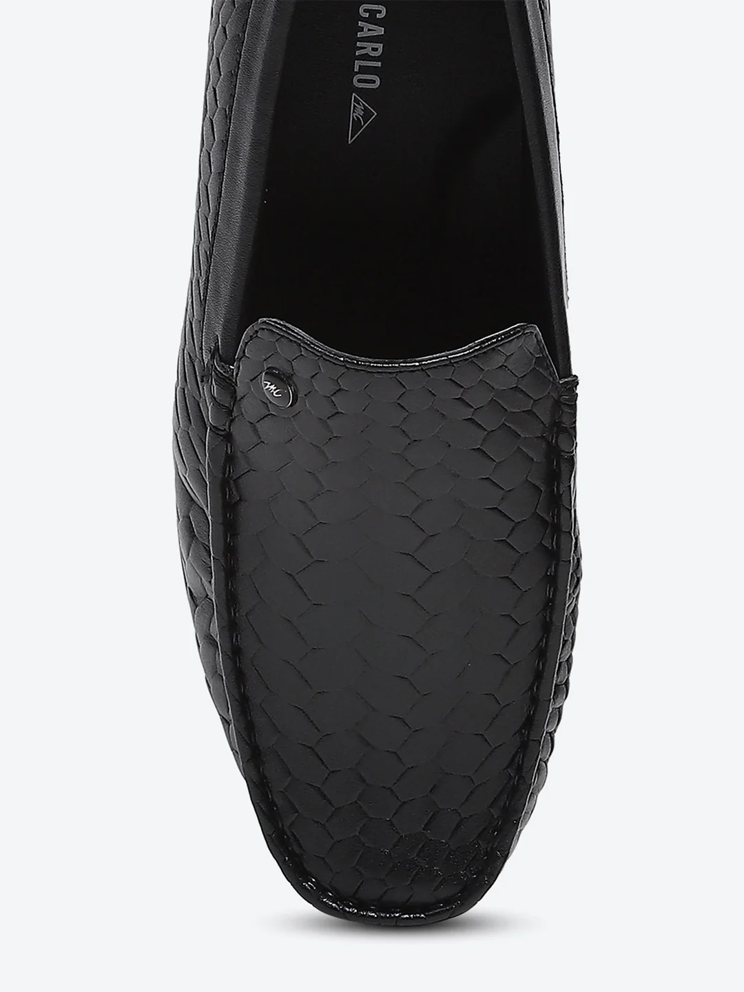 Men Black Slip on Microfibre Loafers - Image 6