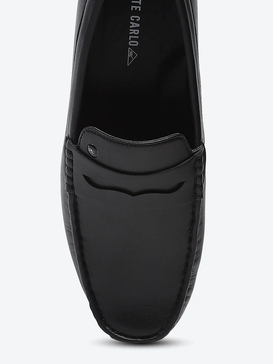 Men Black Slip on Microfibre Loafers - Image 6