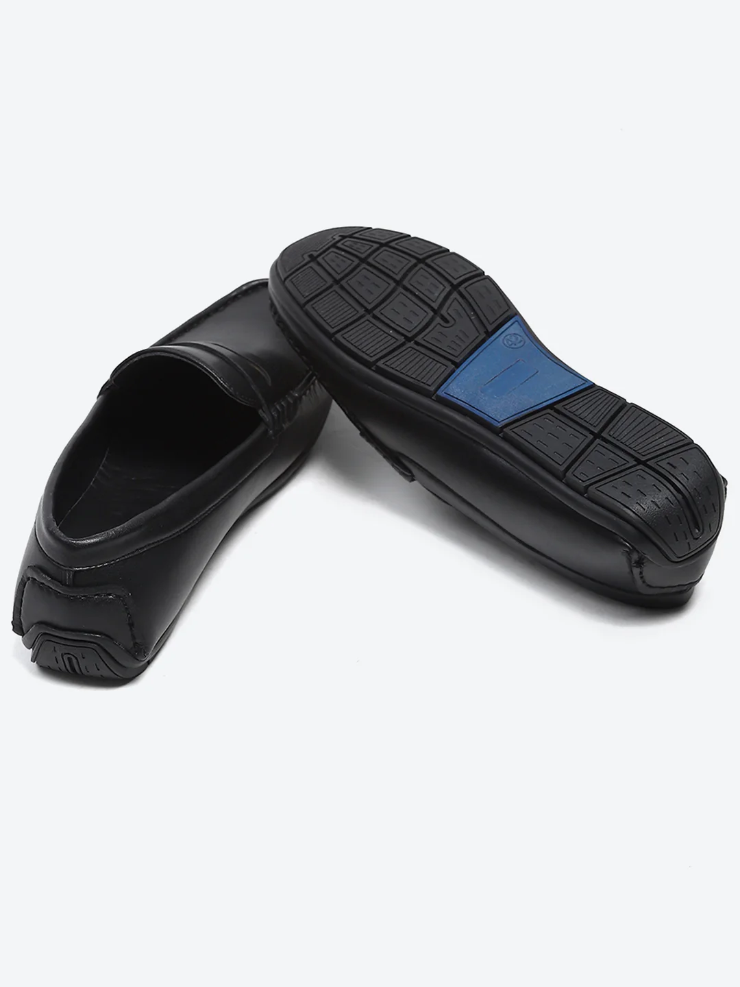 Men Black Slip on Microfibre Loafers - Image 7