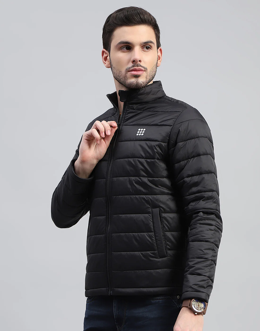 Rock.it Men Black Solid Band Collar Full Sleeve Jacket - Image 5