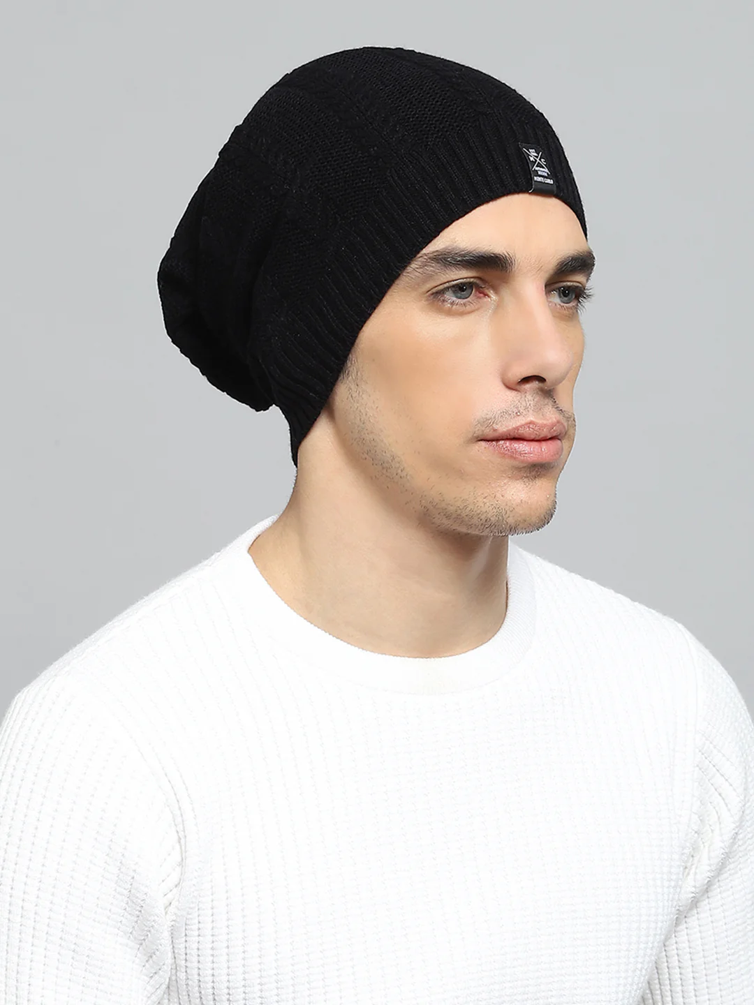 Men Black Solid Cap - Image 4