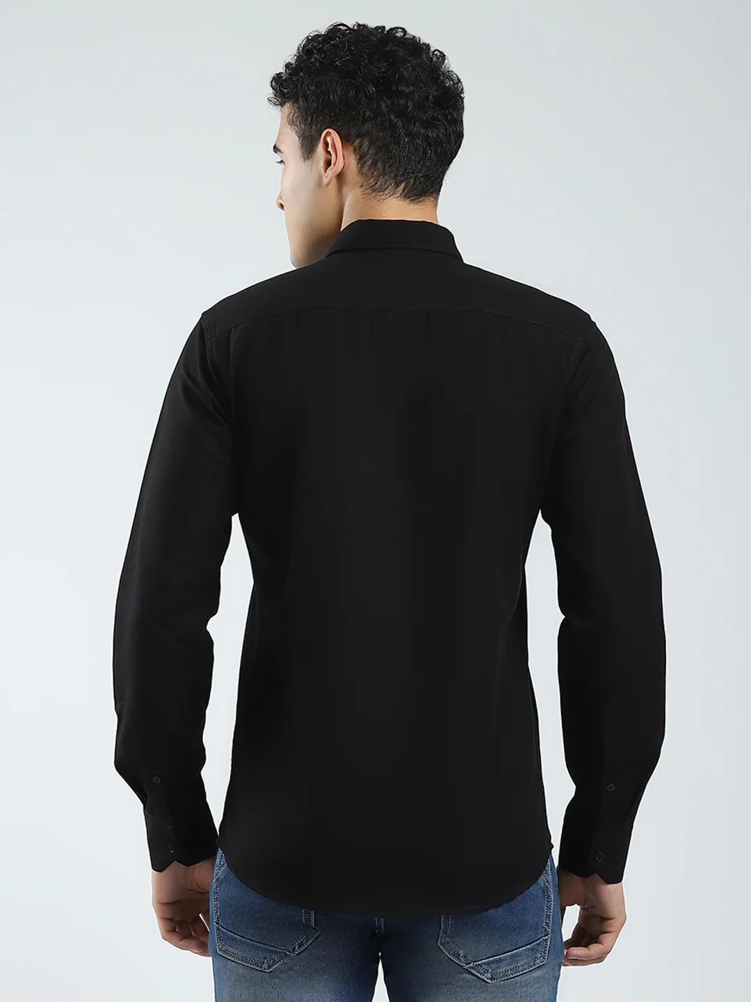 Rock.it Men Black Solid Collar Full Sleeve Shirt - Image 5
