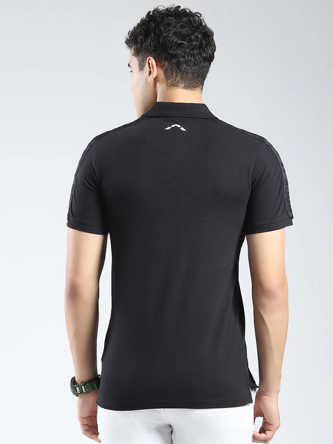 Rock.it Men Black Solid Collar Half Sleeve T-Shirt - Image 5