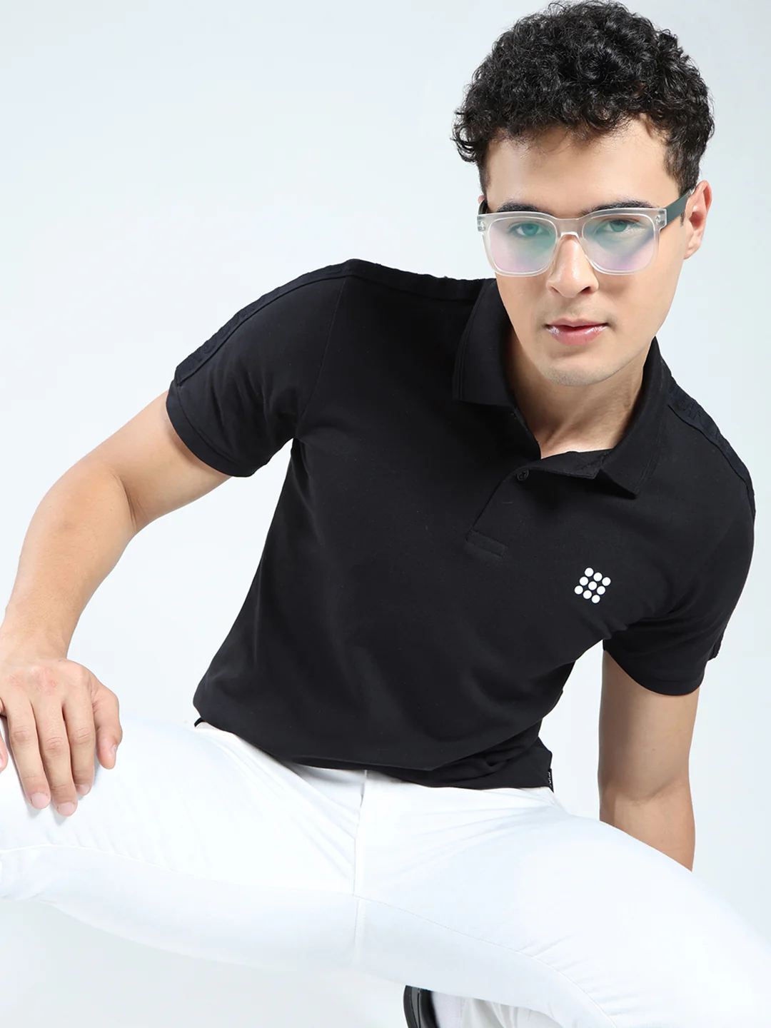 Rock.it Men Black Solid Collar Half Sleeve T-Shirt - Image 6