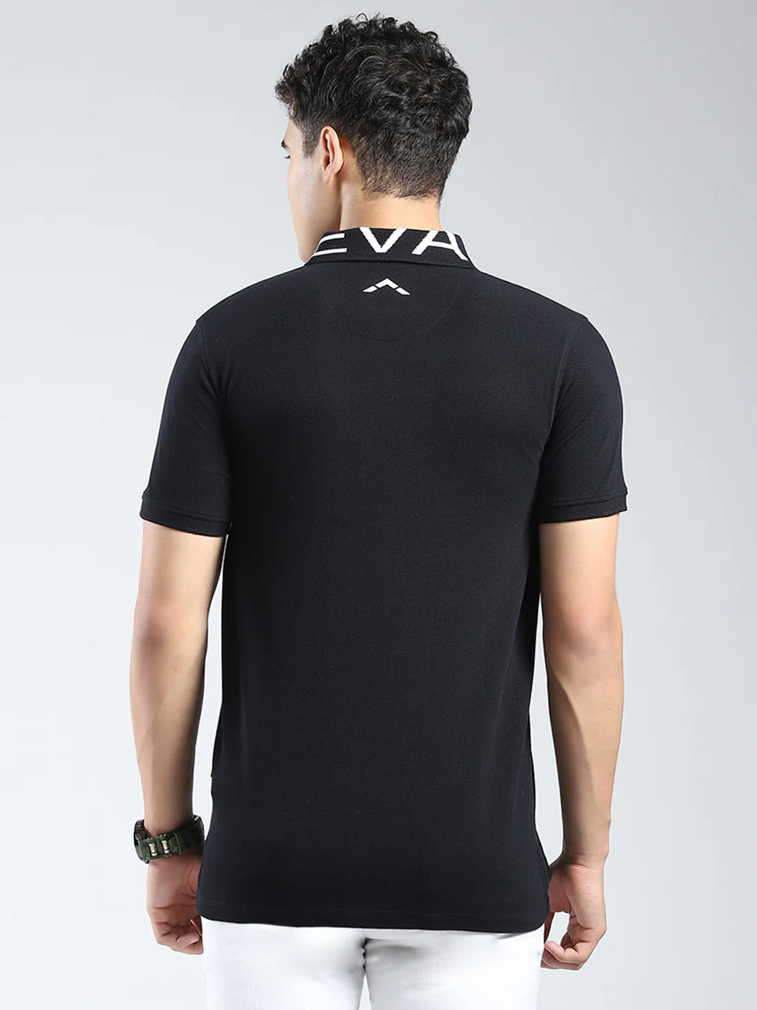Rock.it Men Black Solid Collar Half Sleeve T-Shirt - Image 5