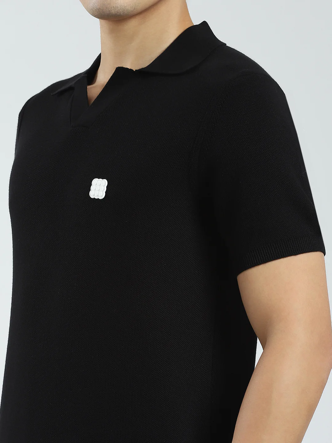 Rock.it Men Black Solid Collar Half Sleeve T-Shirt - Image 7