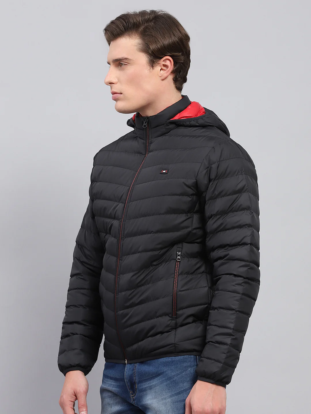 Men Black Solid Detachable Hood Full Sleeve Jacket - Image 3