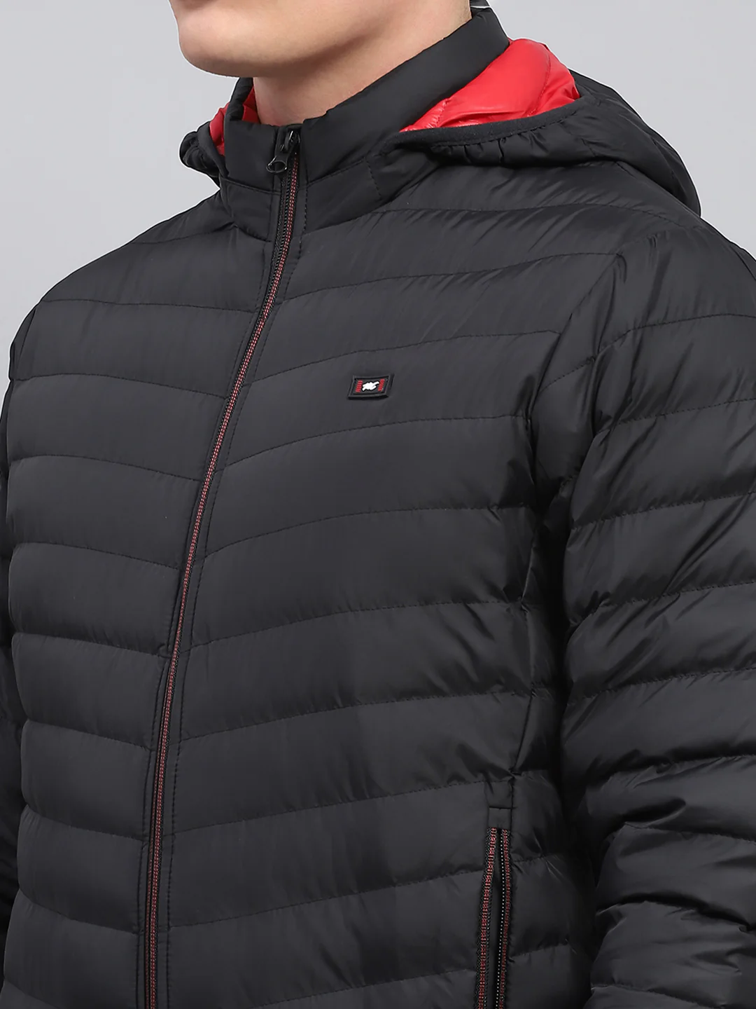 Men Black Solid Detachable Hood Full Sleeve Jacket - Image 7