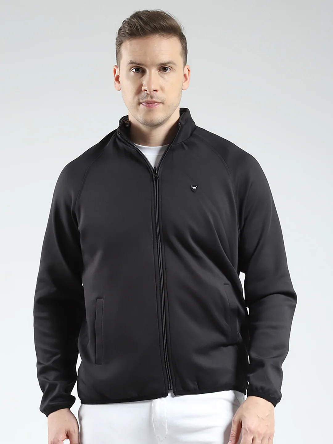 Men Black Solid Detachable Hood Full Sleeve Reversible Sweatshirt - Image 6