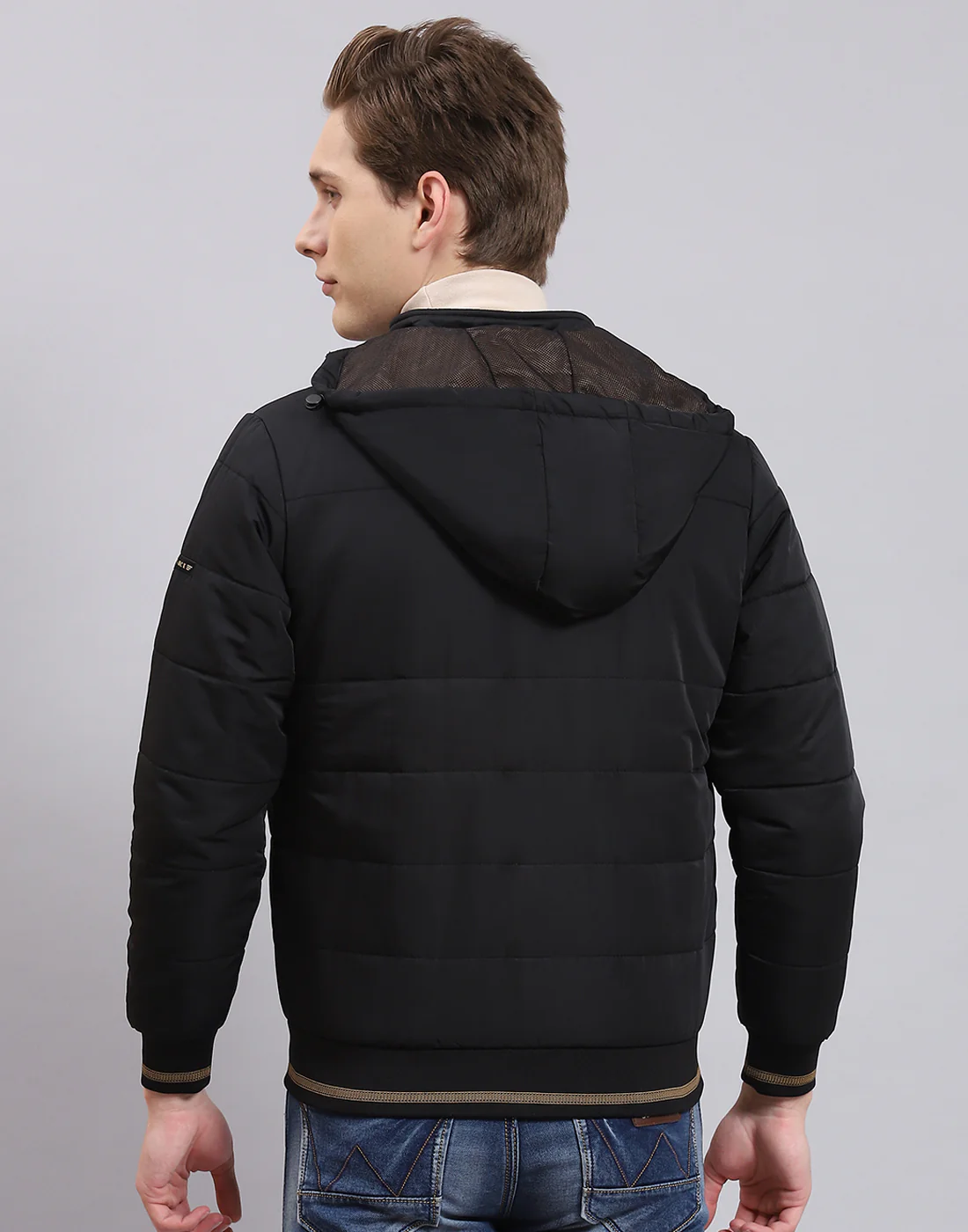 Men Black Solid Hooded Full Sleeve Jacket - Image 6