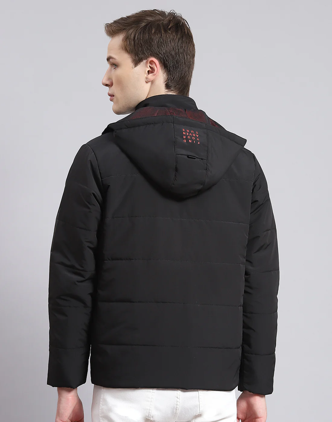 Men Black Solid Hooded Full Sleeve Jacket - Image 5