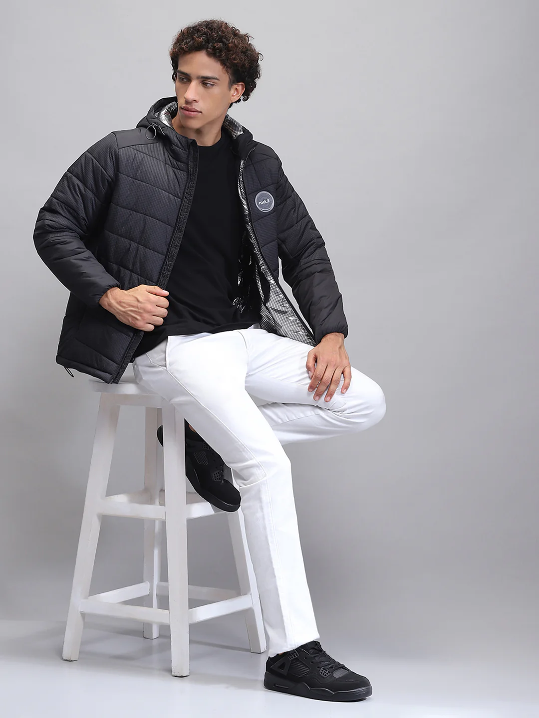 Rock.it Men Black Solid Hooded Full Sleeve Jacket - Image 2