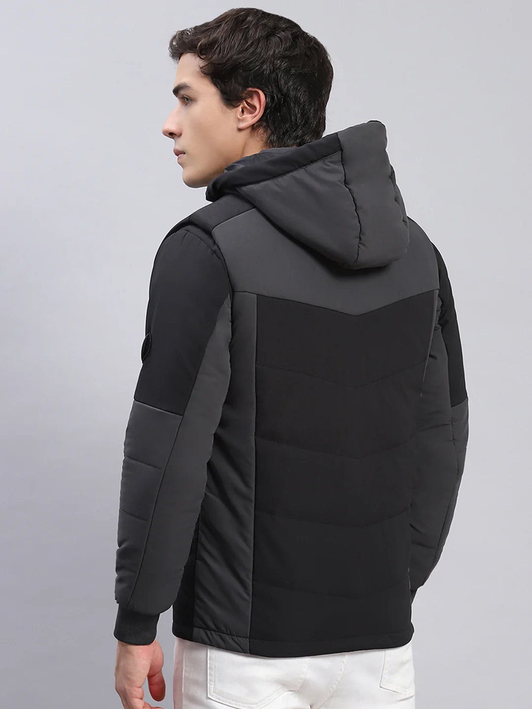 Men Black Solid Hooded Full Sleeve Jackets - Image 6