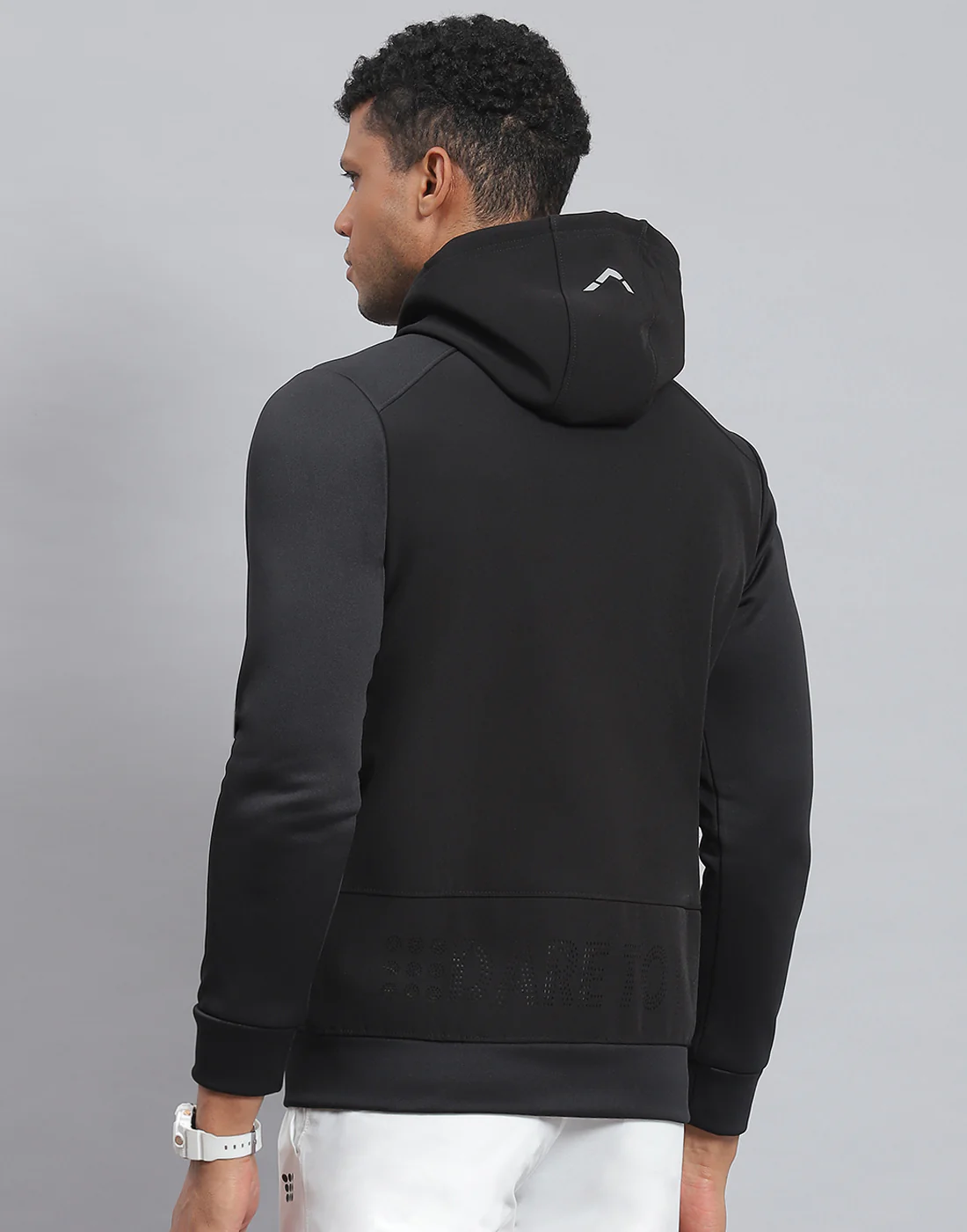 Rock.it Men Black Solid Hooded Full Sleeve Sweatshirt - Image 5
