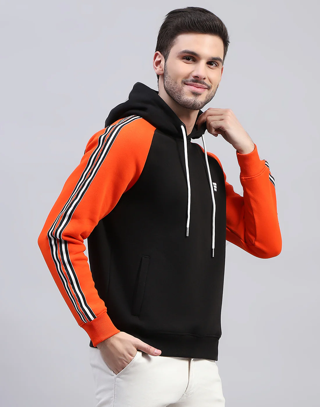 Rock.it Men Black Solid Hooded Full Sleeve Sweatshirt - Image 4