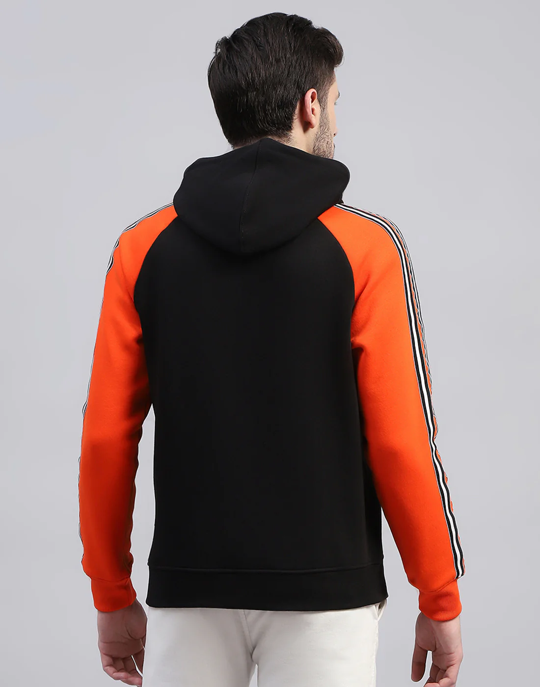 Rock.it Men Black Solid Hooded Full Sleeve Sweatshirt - Image 5