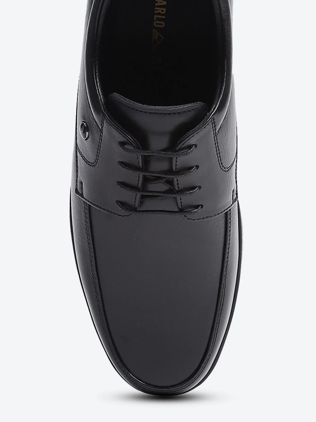Men Black Solid Lace Up Genuine Leather Formal Derby - Image 6