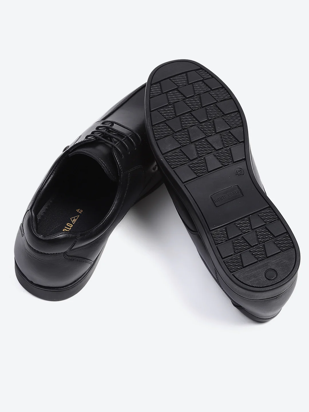 Men Black Solid Lace Up Genuine Leather Formal Derby - Image 7