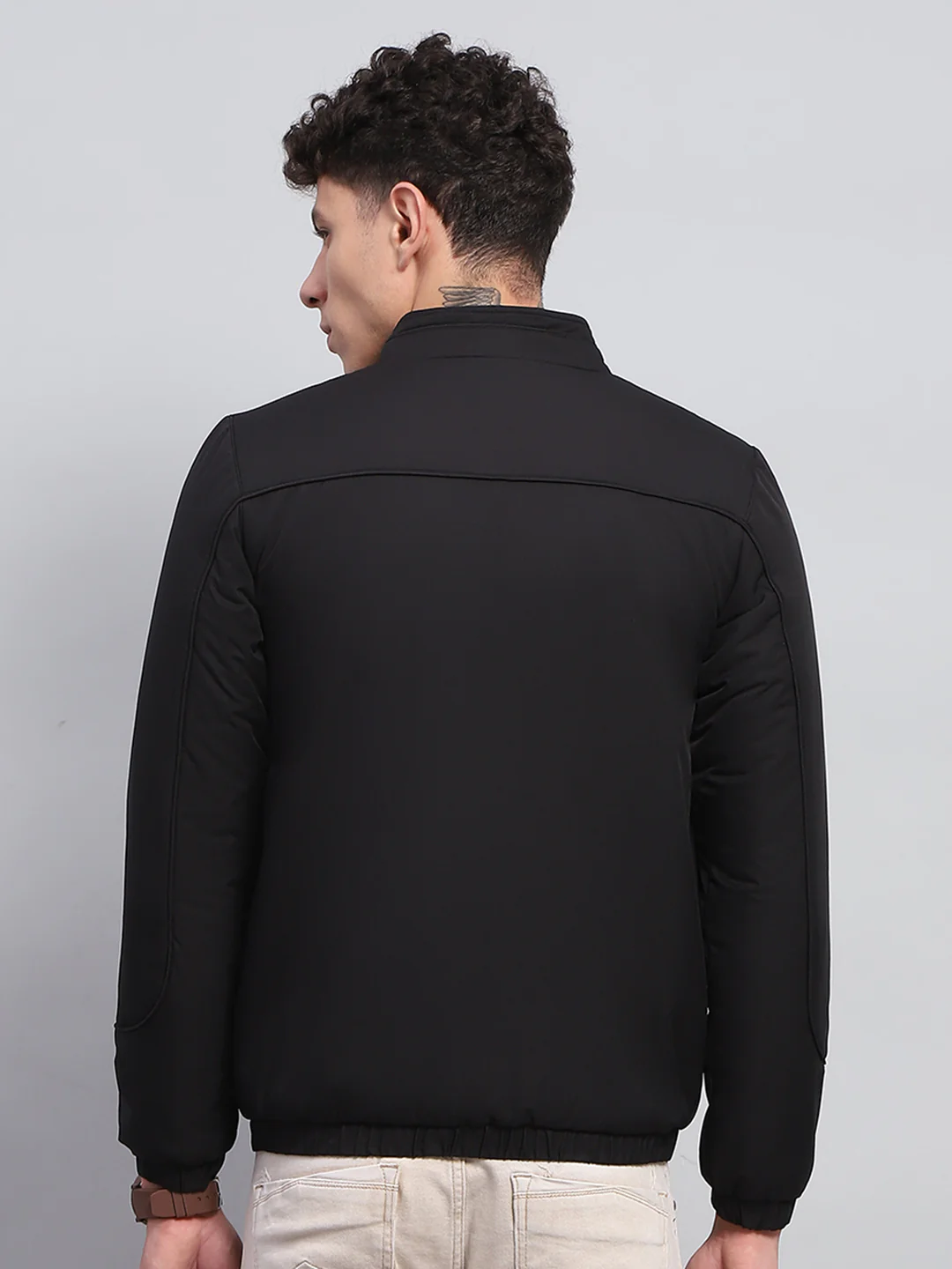 Rock.it Men Black Solid Mock Neck Full Sleeve Jacket - Image 5