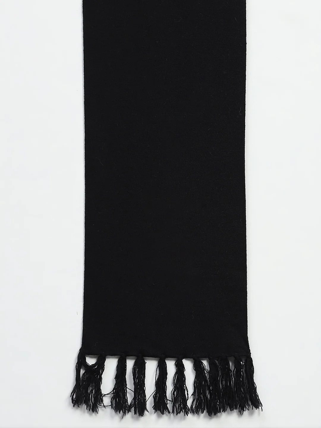 Men Black Solid Muffler - Image 8