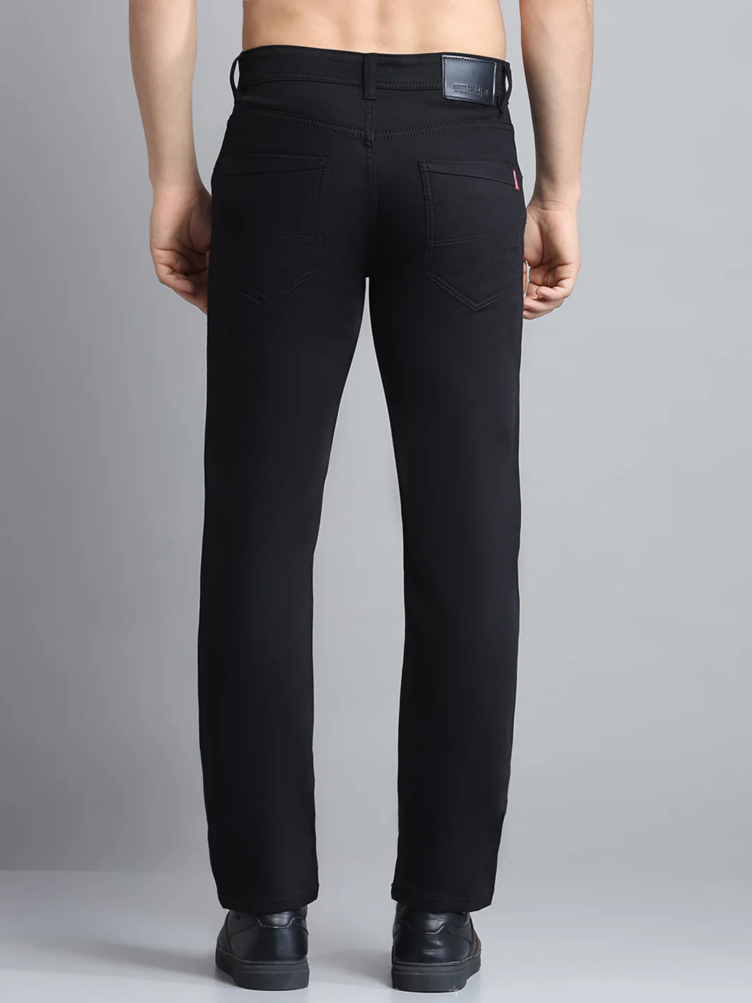 Men Black Solid Narrow Fit Denim - Image 5