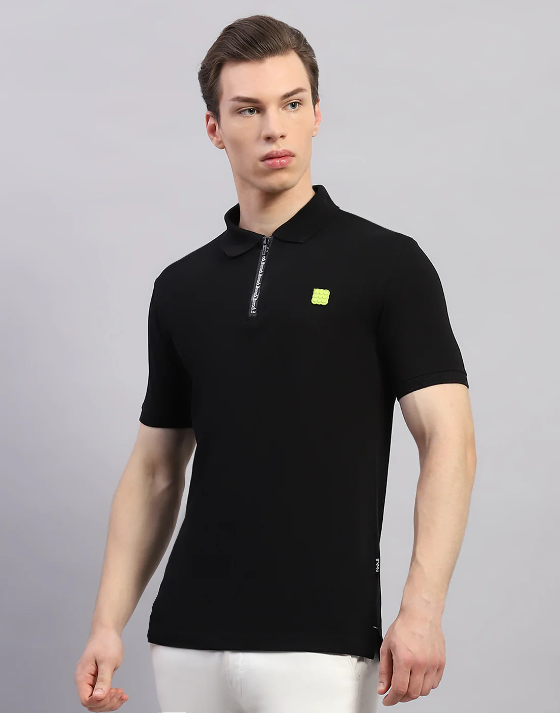 Rock.it Men Black Solid Polo Collar Half Sleeve T-Shirt - Image 3