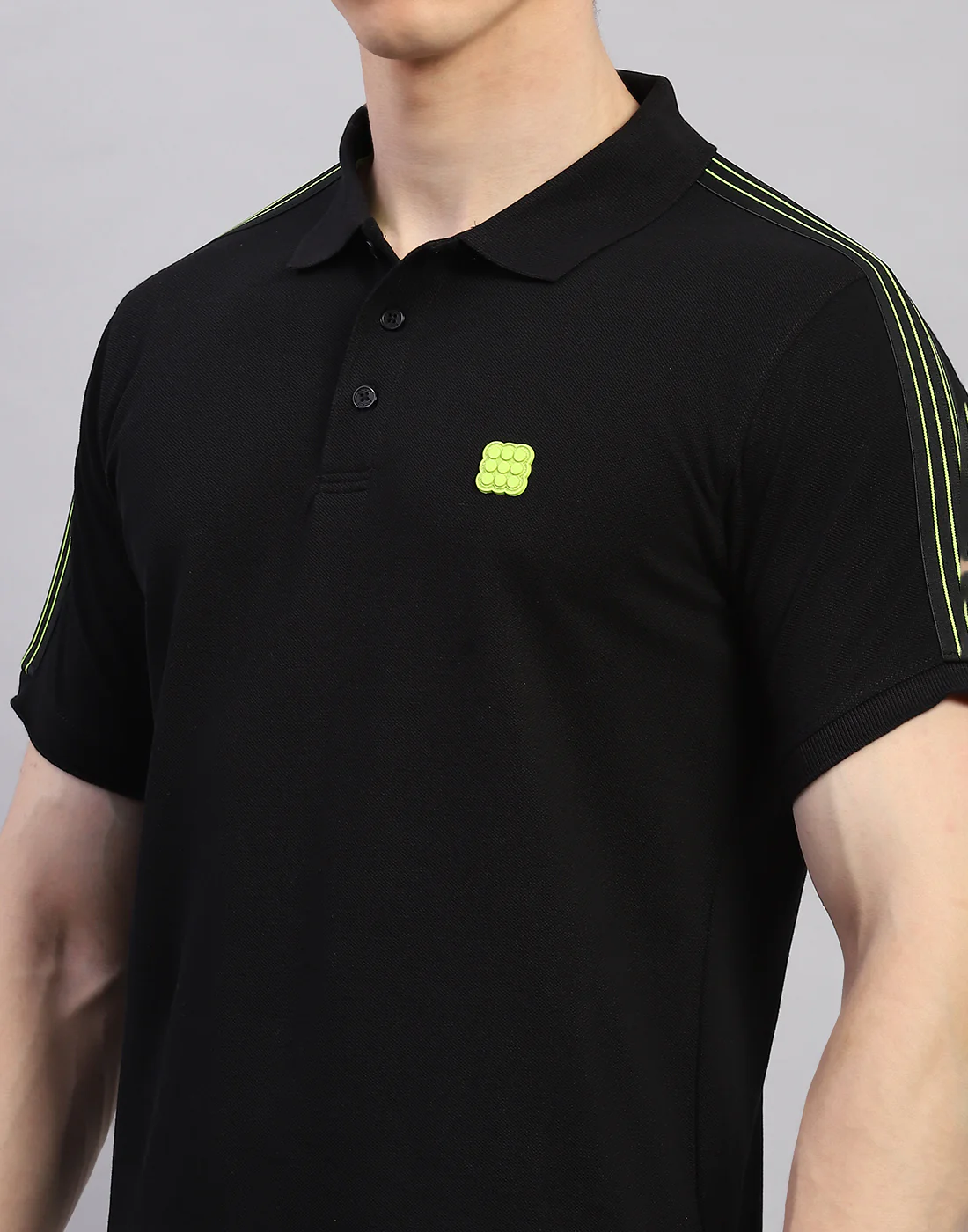 Rock.it Men Black Solid Polo Collar Half Sleeve T-Shirt - Image 7