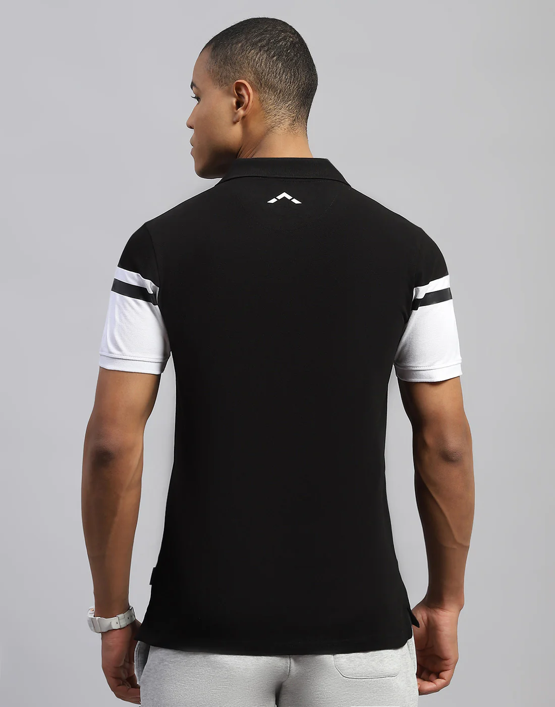 Rock.it Men Black Solid Polo Collar Half Sleeve T-Shirt - Image 5