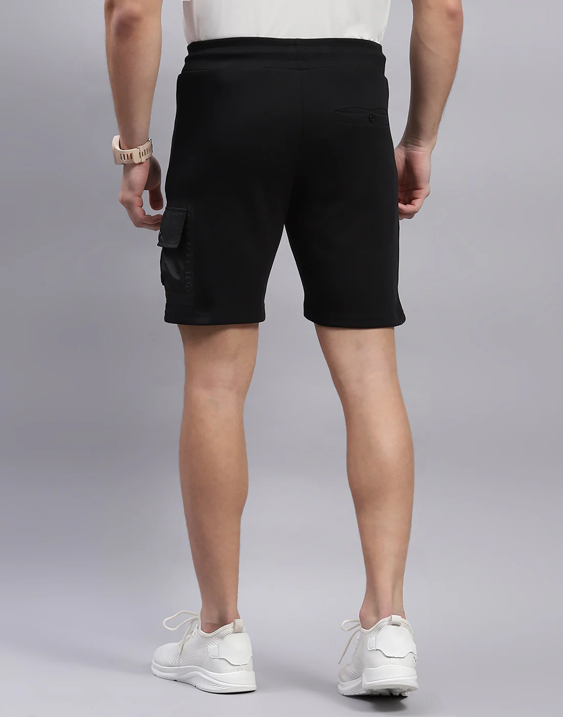 Men Black Solid Regular Fit Bermuda - Image 6