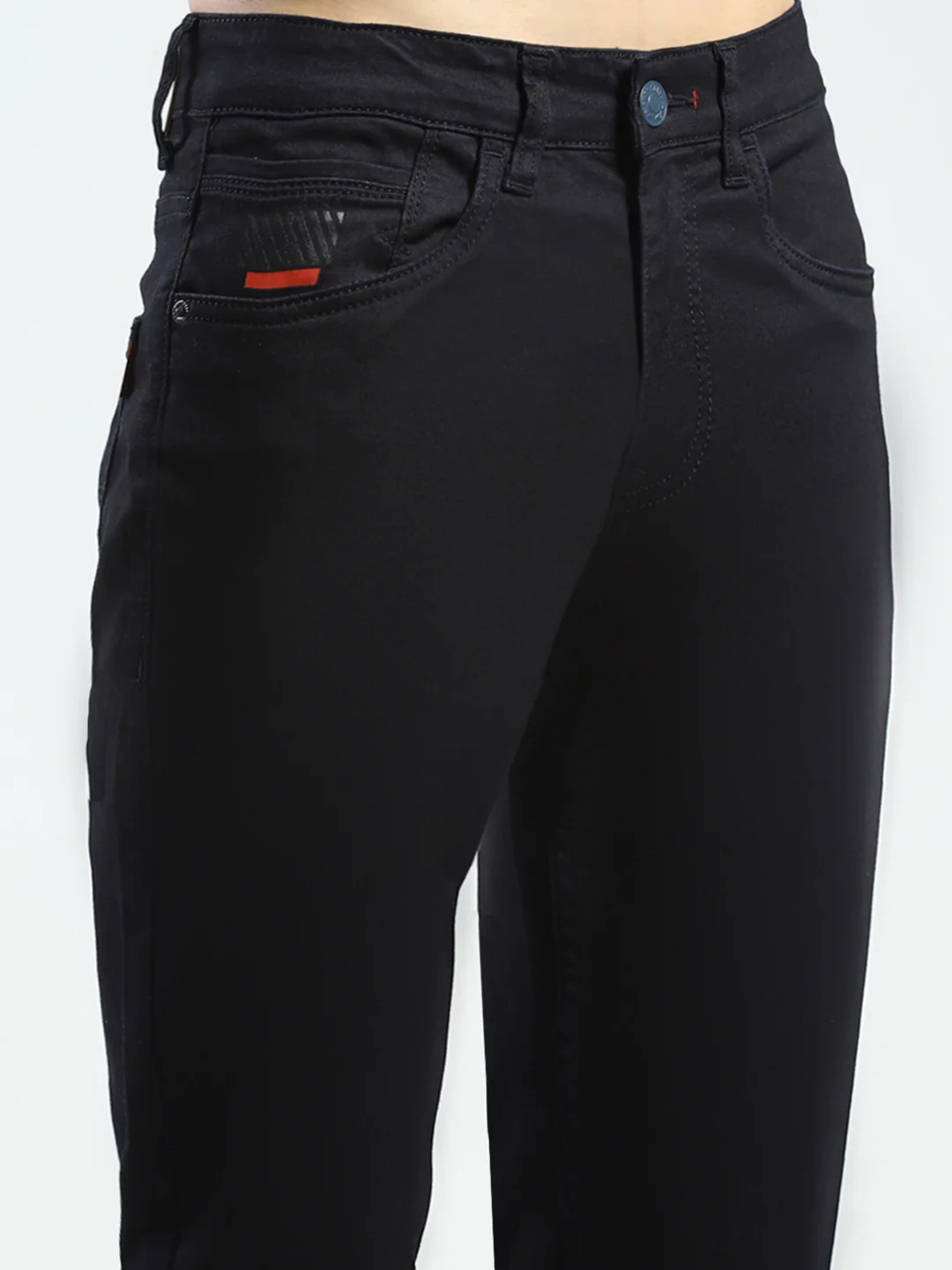Men Black Solid Skinny Fit Denim - Image 6