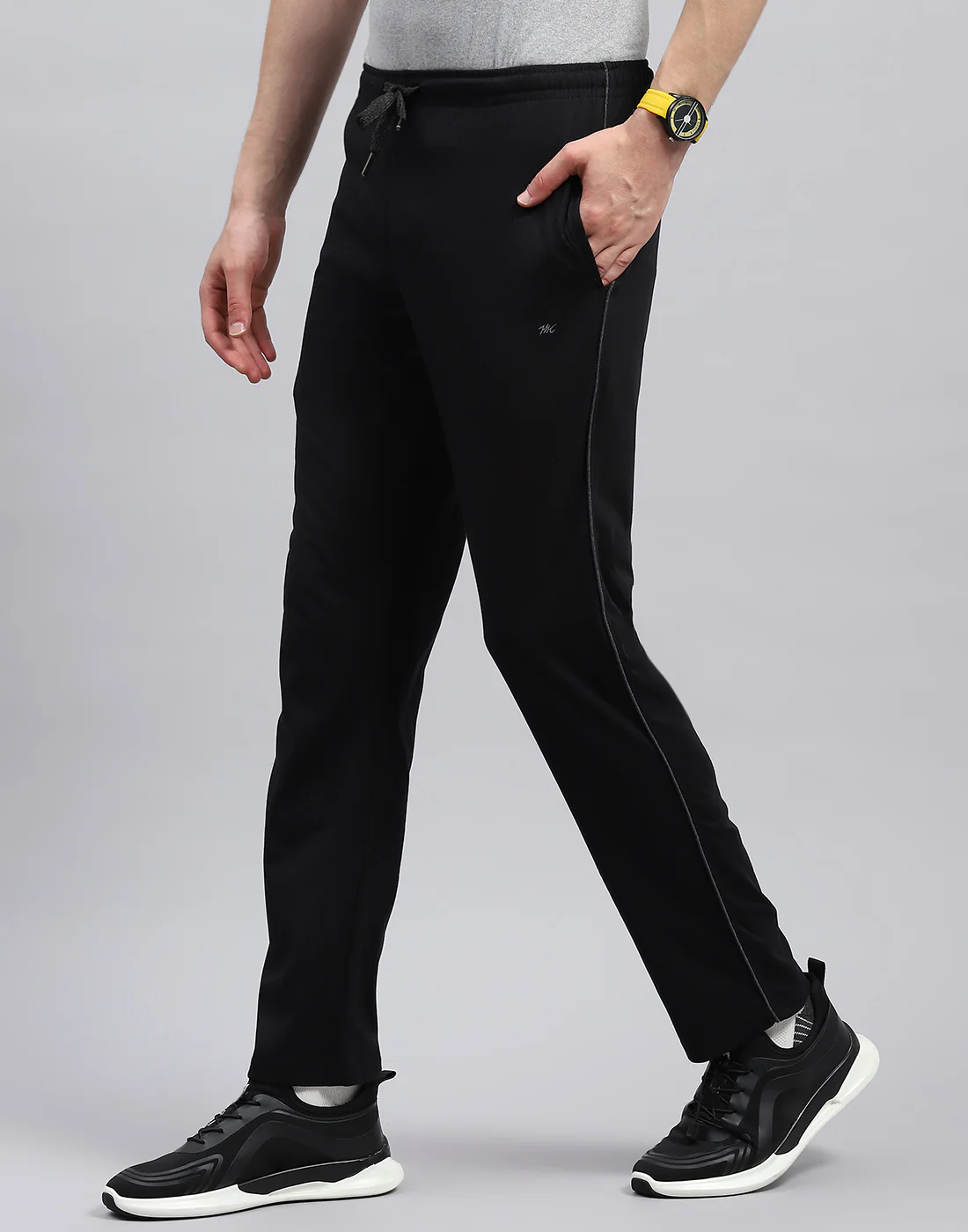 Men Black Solid Regular Fit Lower - Image 3