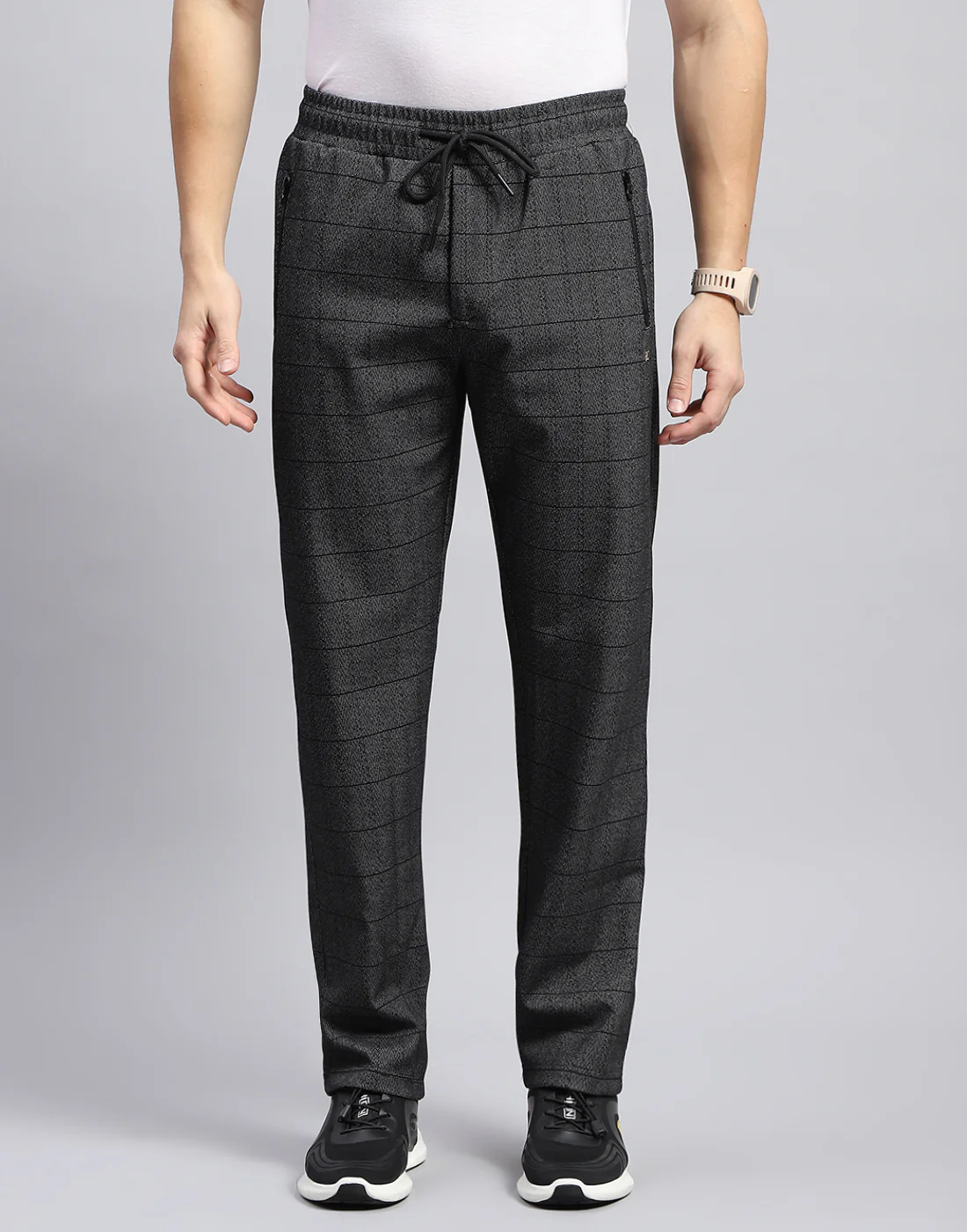 Men Black Solid Regular Fit Lower - Image 2