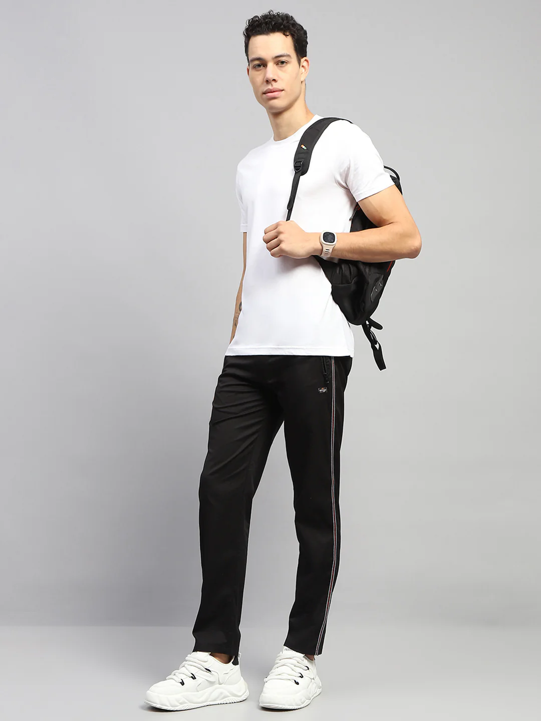 Men Black Solid Regular Fit Lower - Image 2