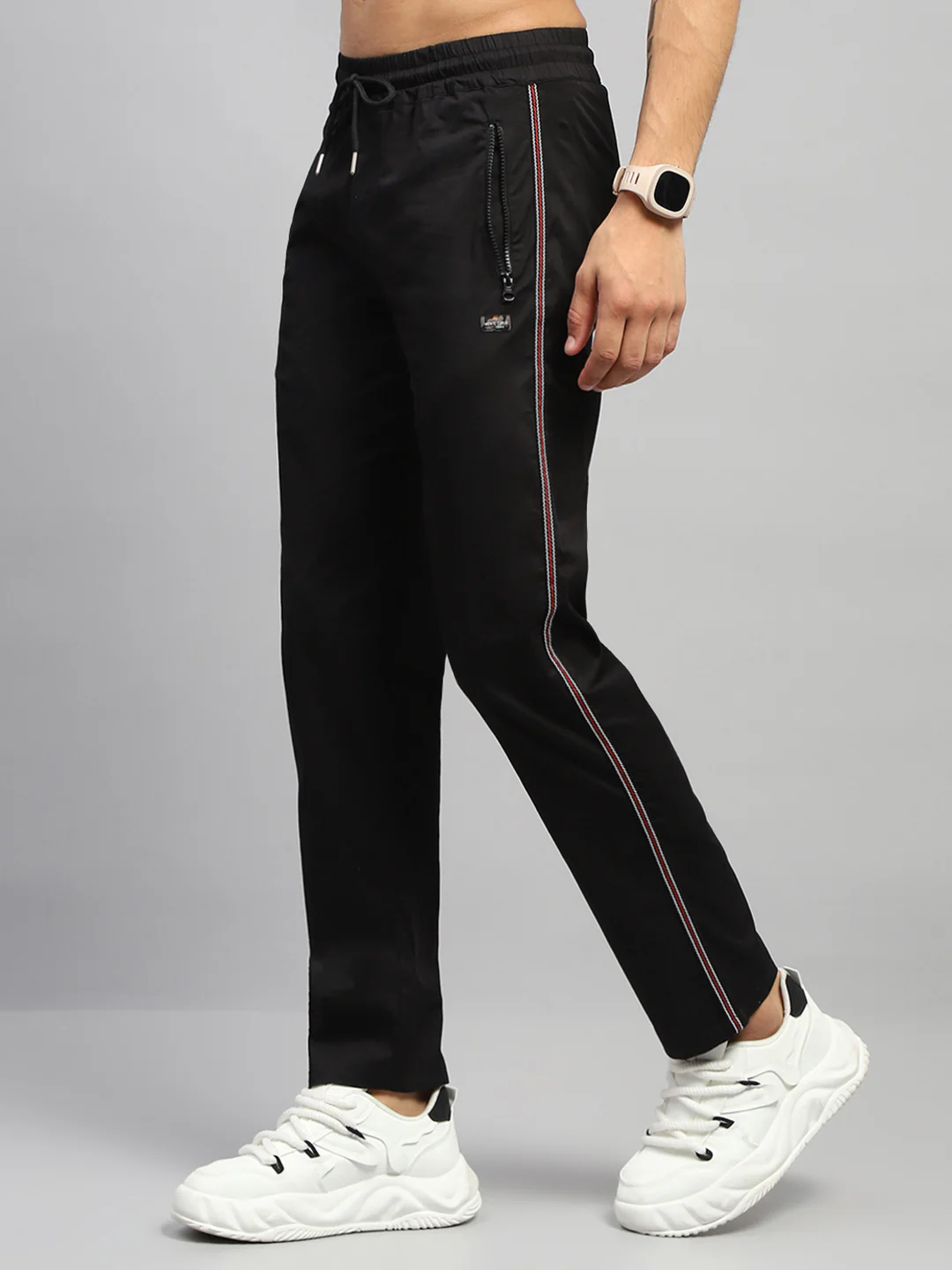 Men Black Solid Regular Fit Lower - Image 3