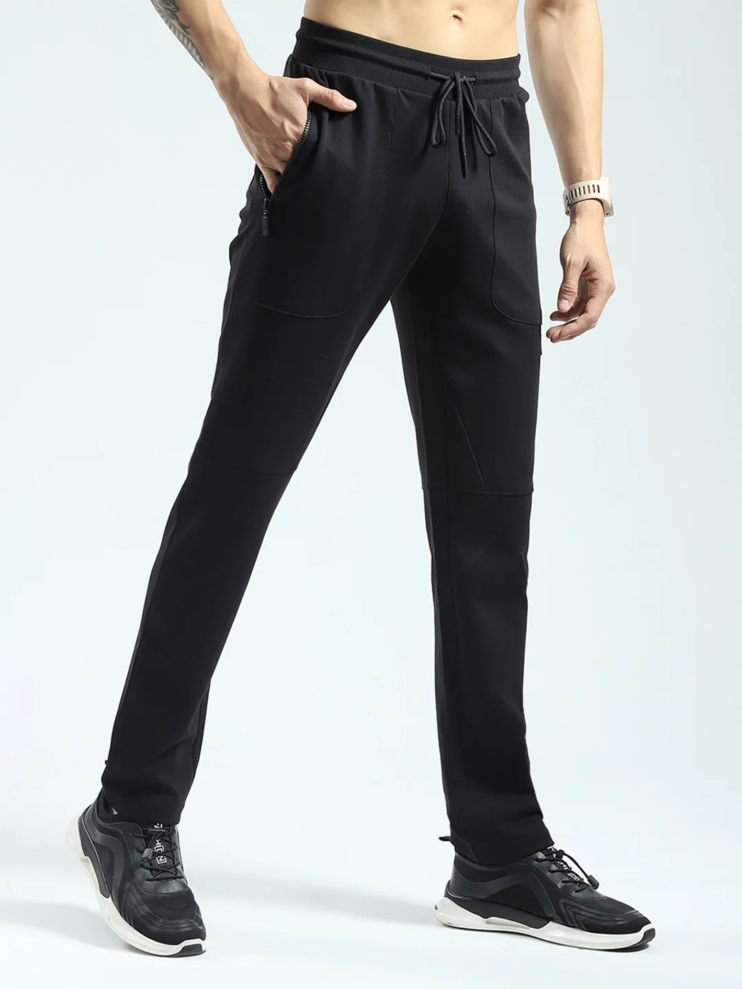 Rock.it Men Black Solid Regular Fit Lower - Image 4