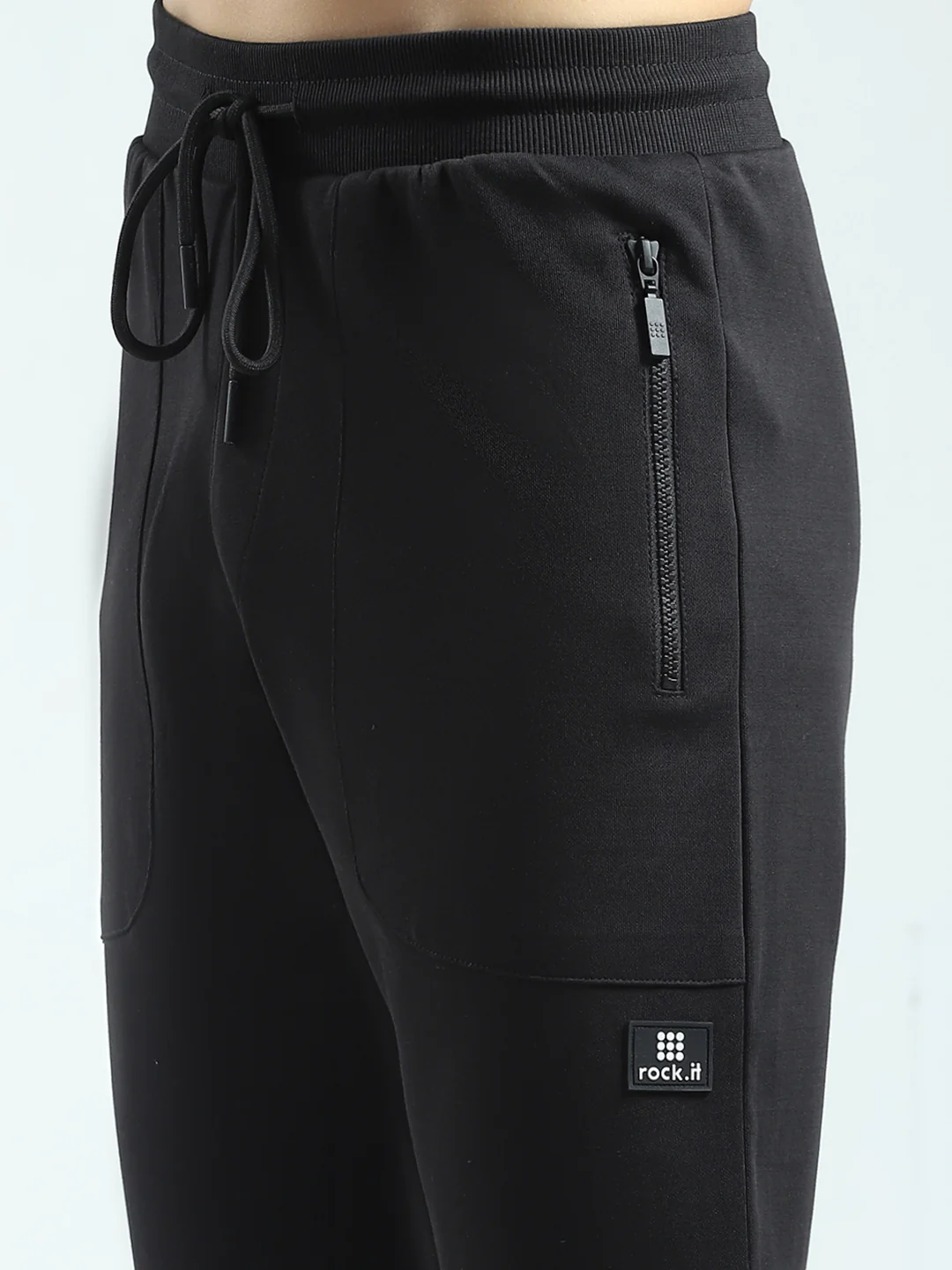 Rock.it Men Black Solid Regular Fit Lower - Image 6