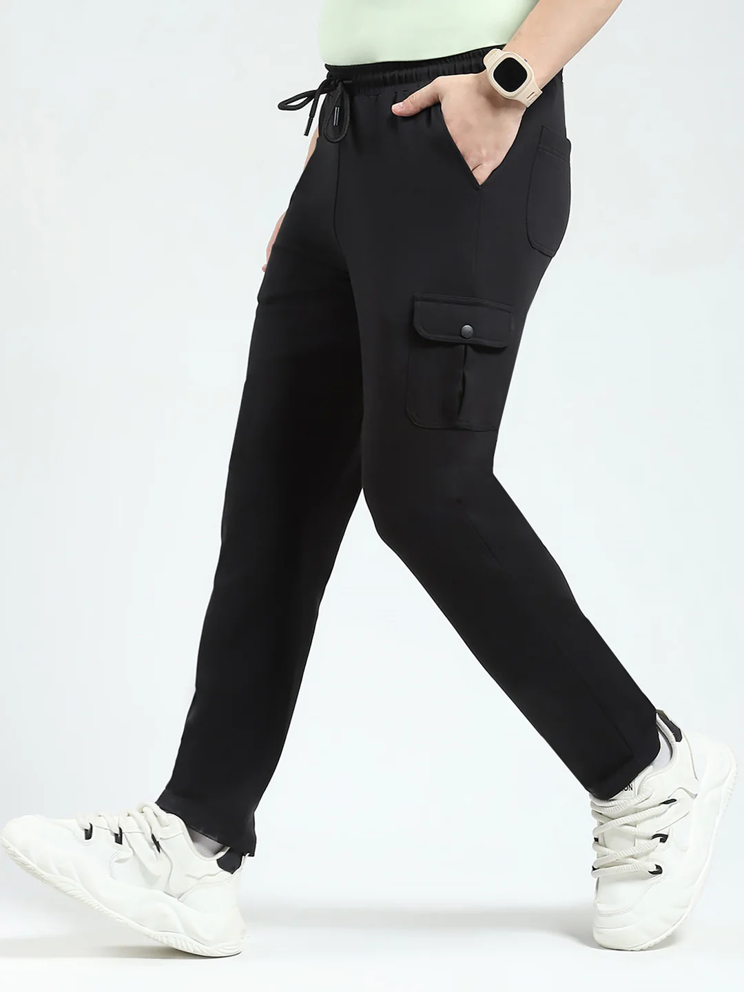 Rock.it Men Black Solid Regular Fit Lower - Image 3