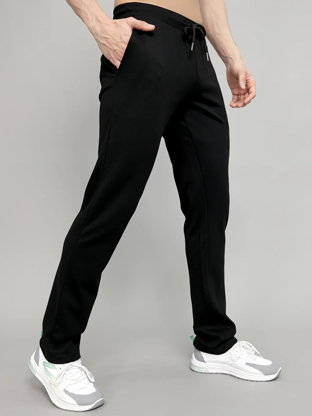 Men Black Solid Regular Fit Lower - Image 3