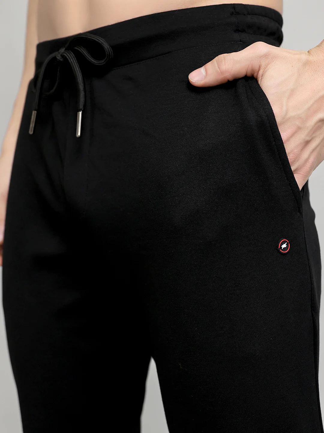 Men Black Solid Regular Fit Lower - Image 4