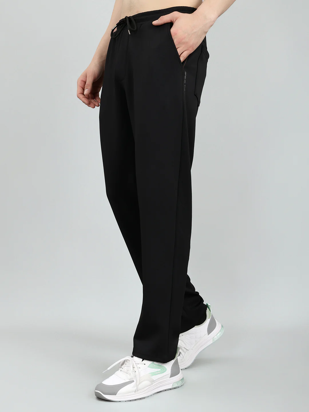 Men Black Solid Regular Fit Lower - Image 2