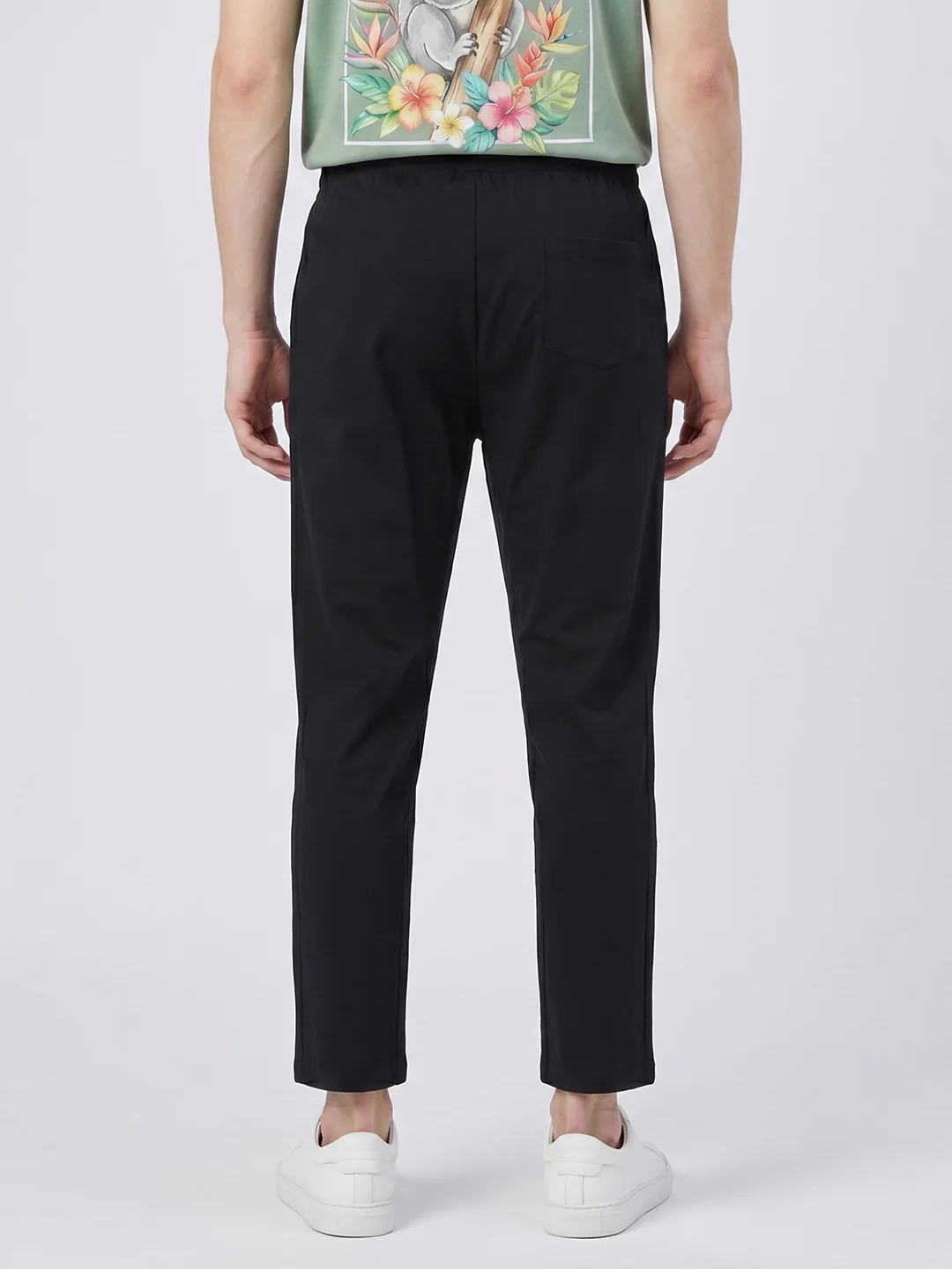 Men Black Solid Regular Fit Lower - Image 4