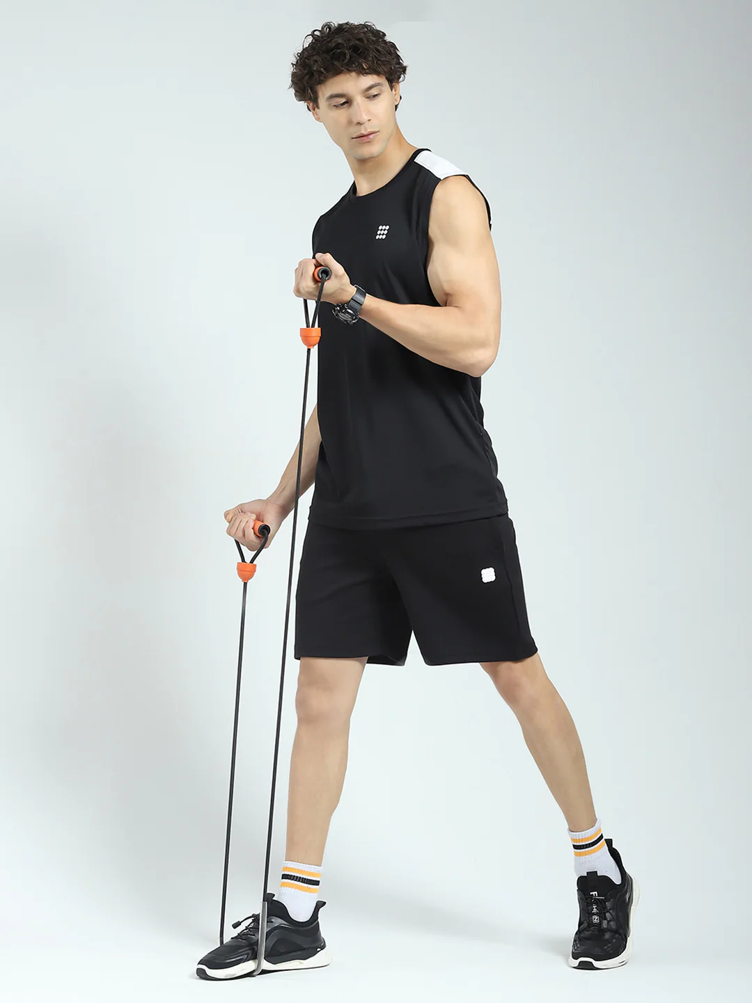 Rock.it Men Black Solid Regular Fit Shorts - Image 2