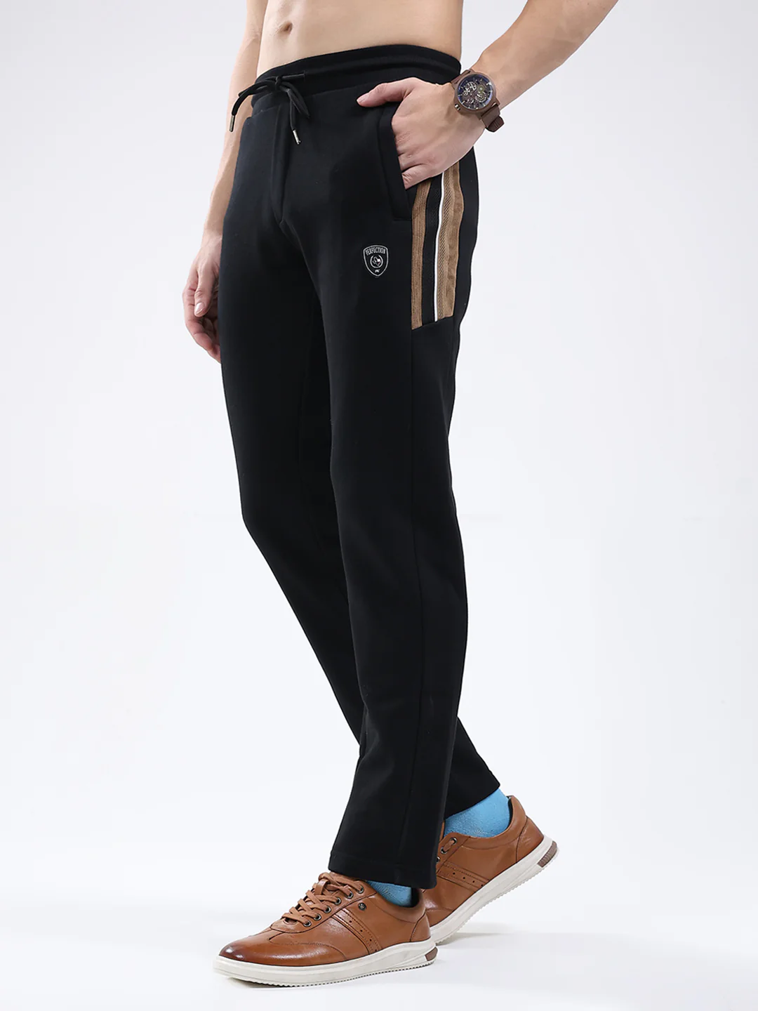 Men Black Solid Regular Fit Winter Lower - Image 3