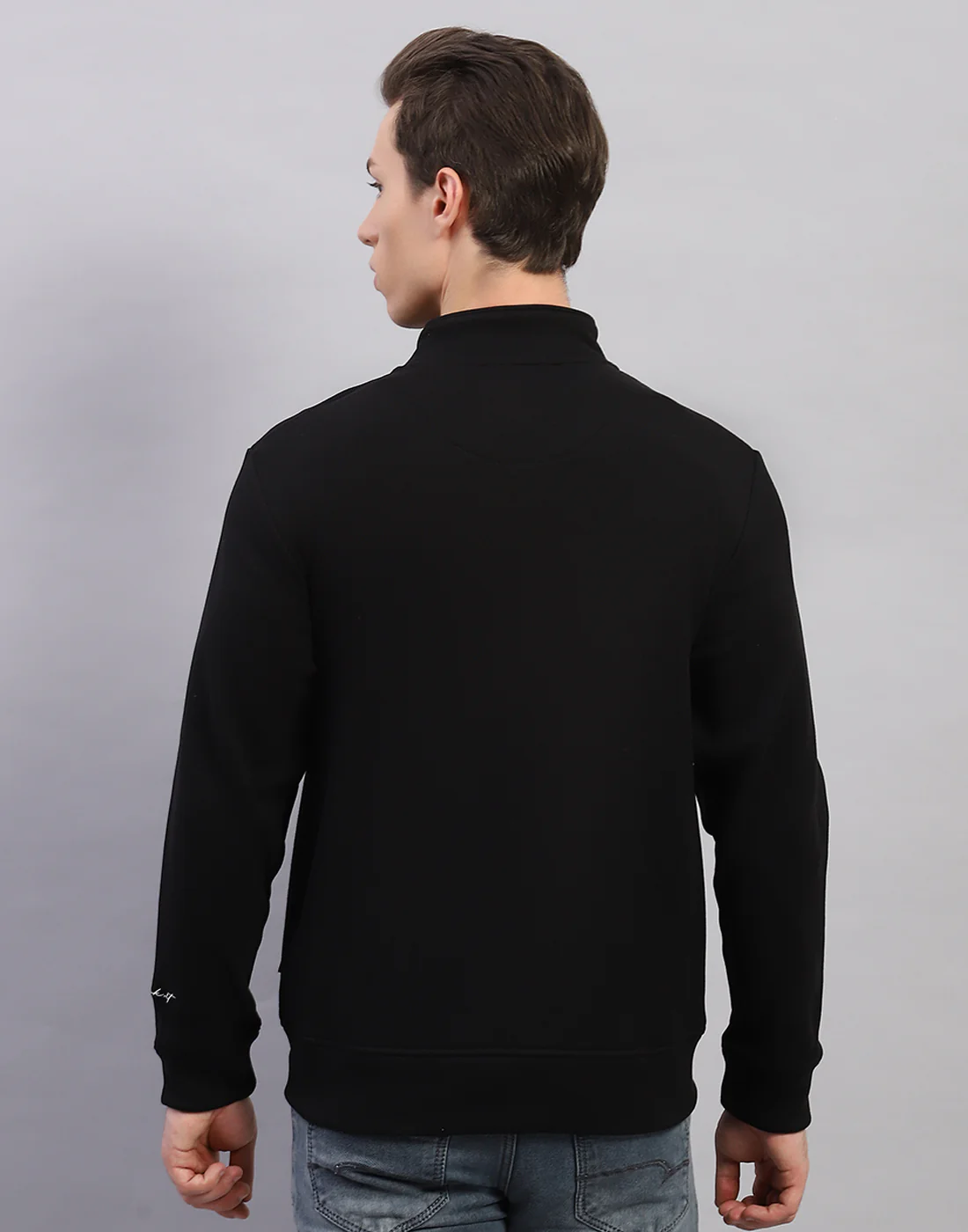 Rock.it Men Black Solid Round Neck Full Sleeve Sweatshirt - Image 5