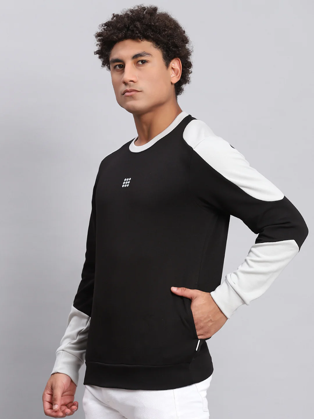 Rock.it Men Black Solid Round Neck Full Sleeve Sweatshirt - Image 4