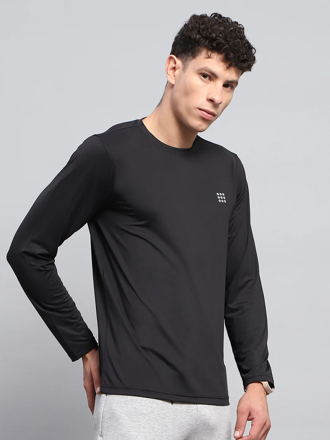 Rock.it Men Black Solid Round Neck Full Sleeve Winter T-Shirt - Image 4