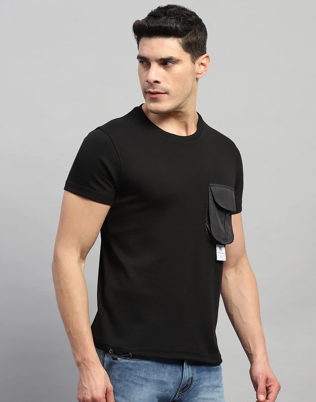 Rock.it Men Black Solid Round Neck Half Sleeve T-Shirt - Image 4